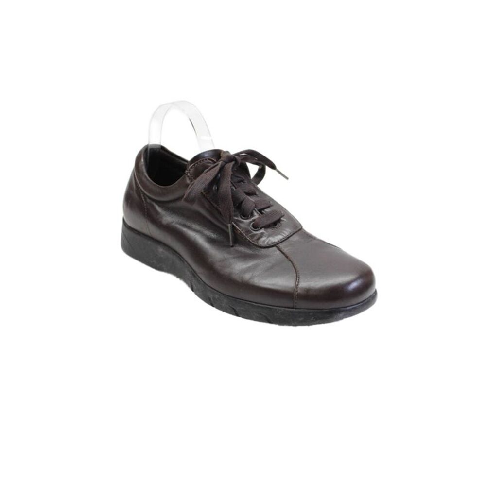 Nicole Farhi Men Leather Square Toe Lace Up Walking Sneakers Brown Size 7.5